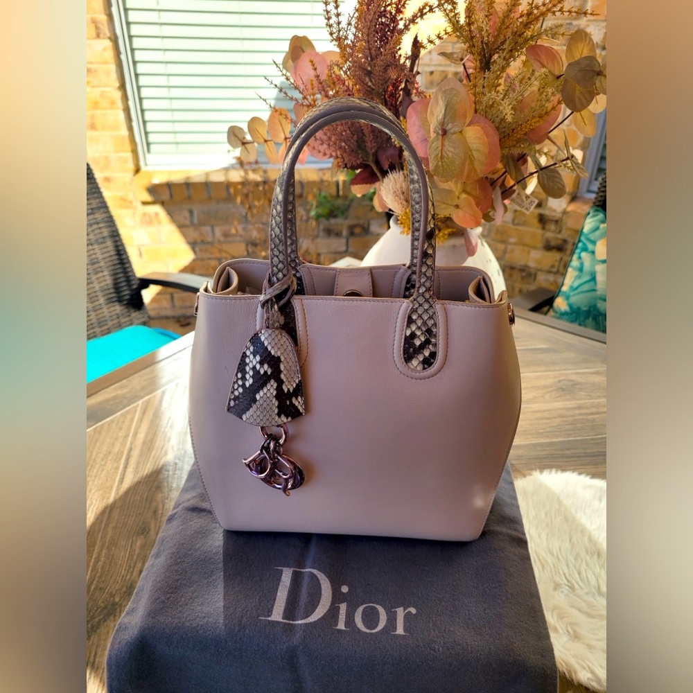 Dior 2 Way Leather And Python Handbag/Shoulder - image 2